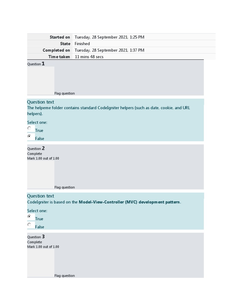 CodeIgniter Framework Quiz Guide | PDF | Computer File | Model–View ...