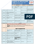 II-PUC (FTB) SHCEDULE 2022 - 2023 18-07-2022 To 05-09-2022: Date Physics Chemistry Biology Mathematics