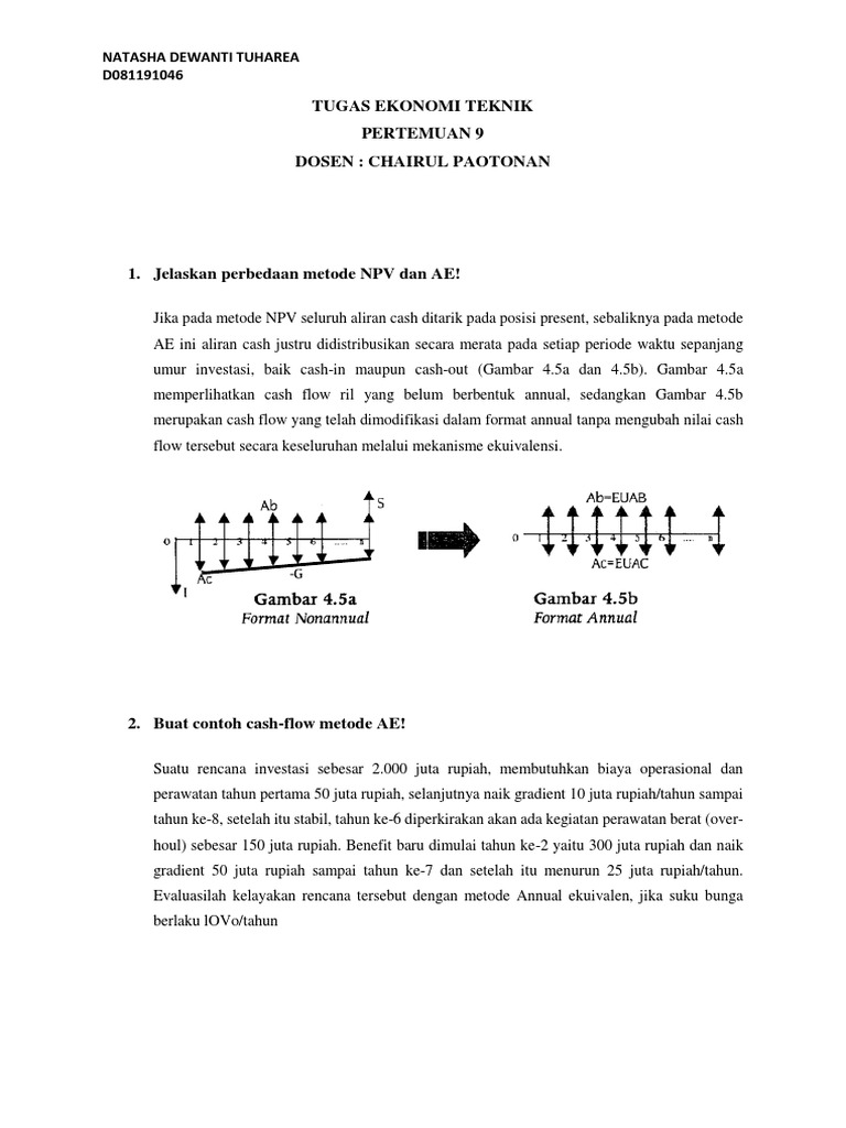 Tugas Pertemuan 9 Ekotek - D081191046 | PDF | Sains & Matematika