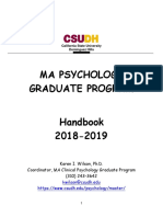 Ma Psychology Graduate Program Handbook 2018-2019