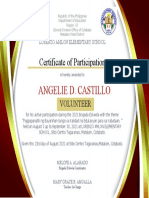 Angelie D. Castillo: Certificate of Participation