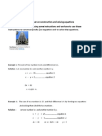 Worksheet On Construction and Solving Equations Grade 8