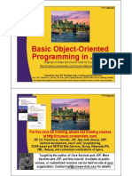 Basic Object-Oriented Programming in Java: For Live Java EE Training, Please See Training Courses
