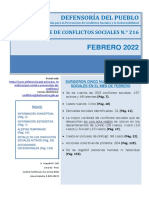 Reporte Mensual de Conflictos Sociales #216 Febrero 2022 VF