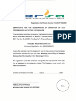 Registration Condition Babelegi Ceramic Industries Pty LTD