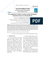 Jurnal Pendidikan Fisika: The Application of Online Learning Assisted With Quizizz Educational Games in Learning Physics