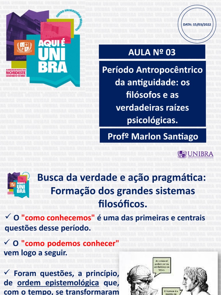 Período Antropocêntrico e Sofistas | PDF | Conhecimento | Mente