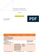 Health Teaching Plan: San Lorenzo Ruiz College of Ormoc Brgy. San Pablo St. Ormoc City, Leyte