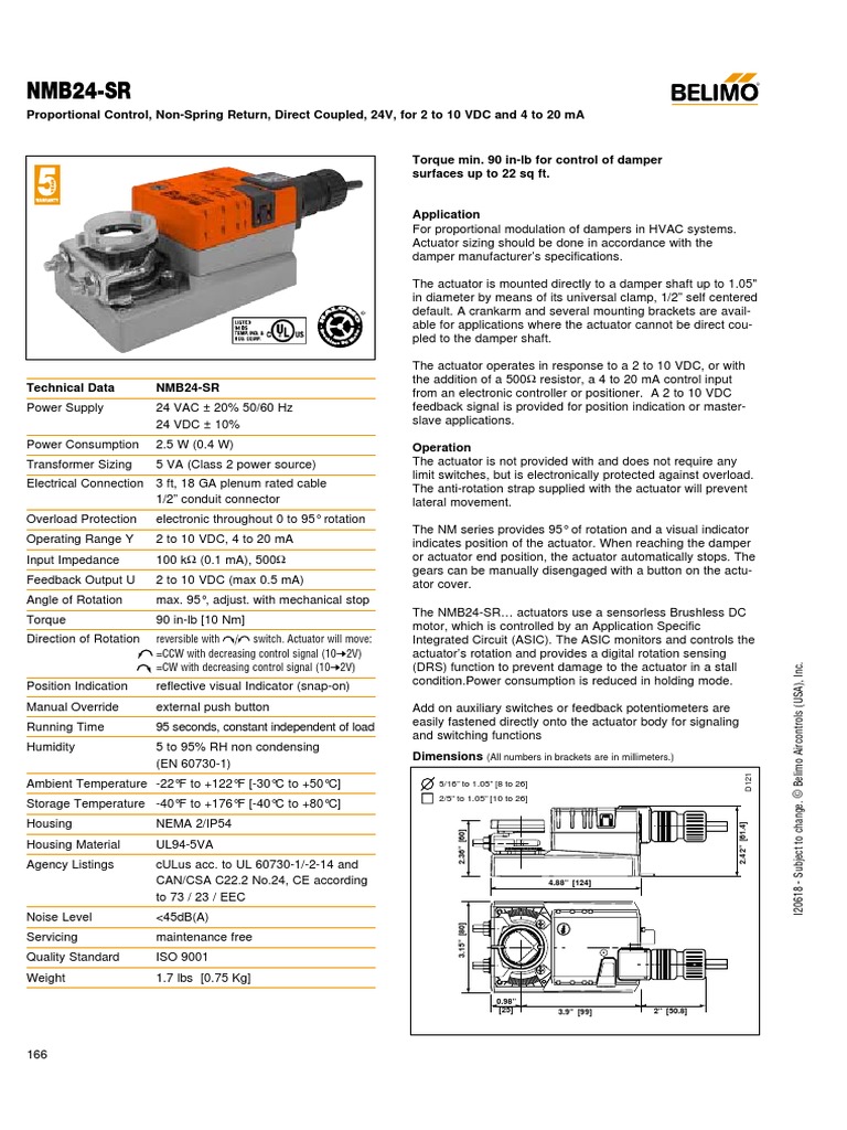 Actua. Belimo NMB24SR PDF Power Supply Electric Motor