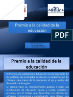 Premio A La Calidad de La Educación. ALCALDIA DAVID