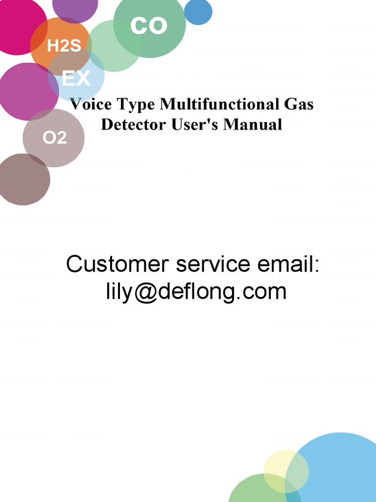 Customer Service Email Voice Type Multifunctional Gas Detector User's