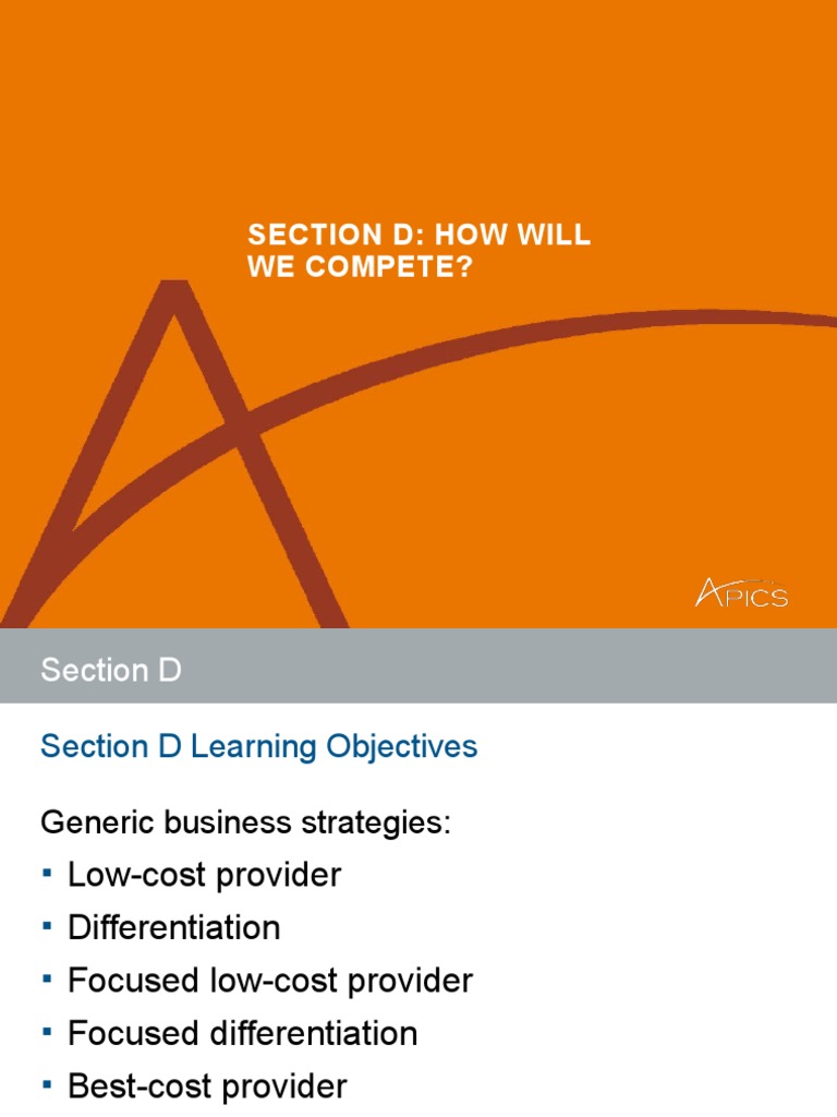 APICS - CPIM - 2019 - PT 2 - Mod 1 - SecD | PDF | Strategic Management ...