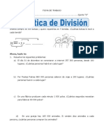 Practica de División Para Cuarto de Primaria