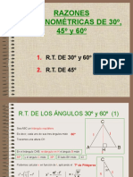 Funciones Trigonométricas de Los Ángulos de 30°, 45° y 60°