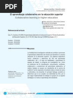 El Aprendizaje Colaborativo en La Educación Superior