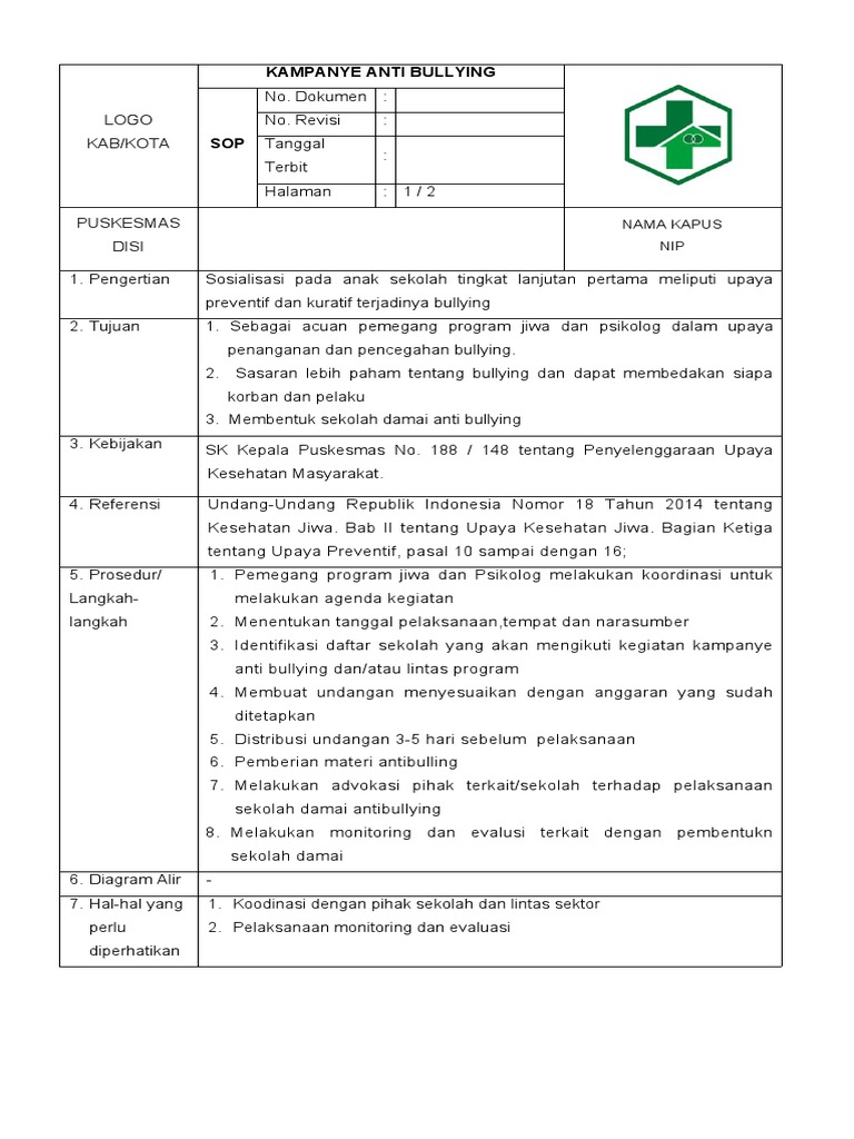 Sop Kampanye Anti Bullying Pdf