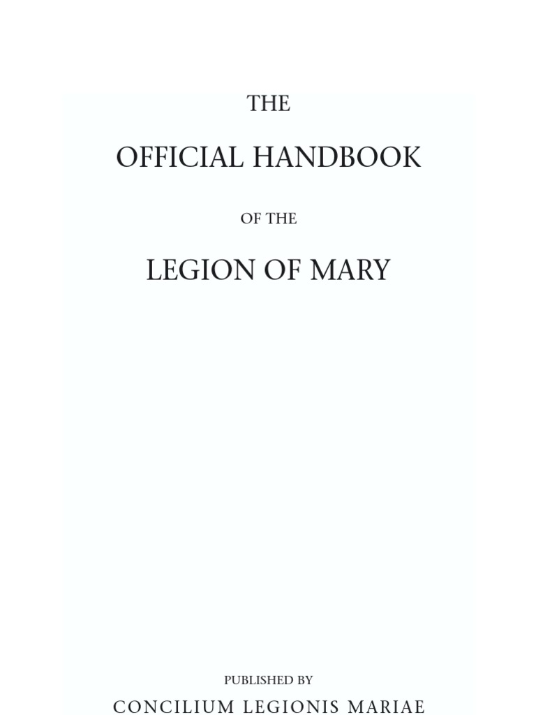 Legion Handbook English | PDF | Mary, Mother Of Jesus | Laity