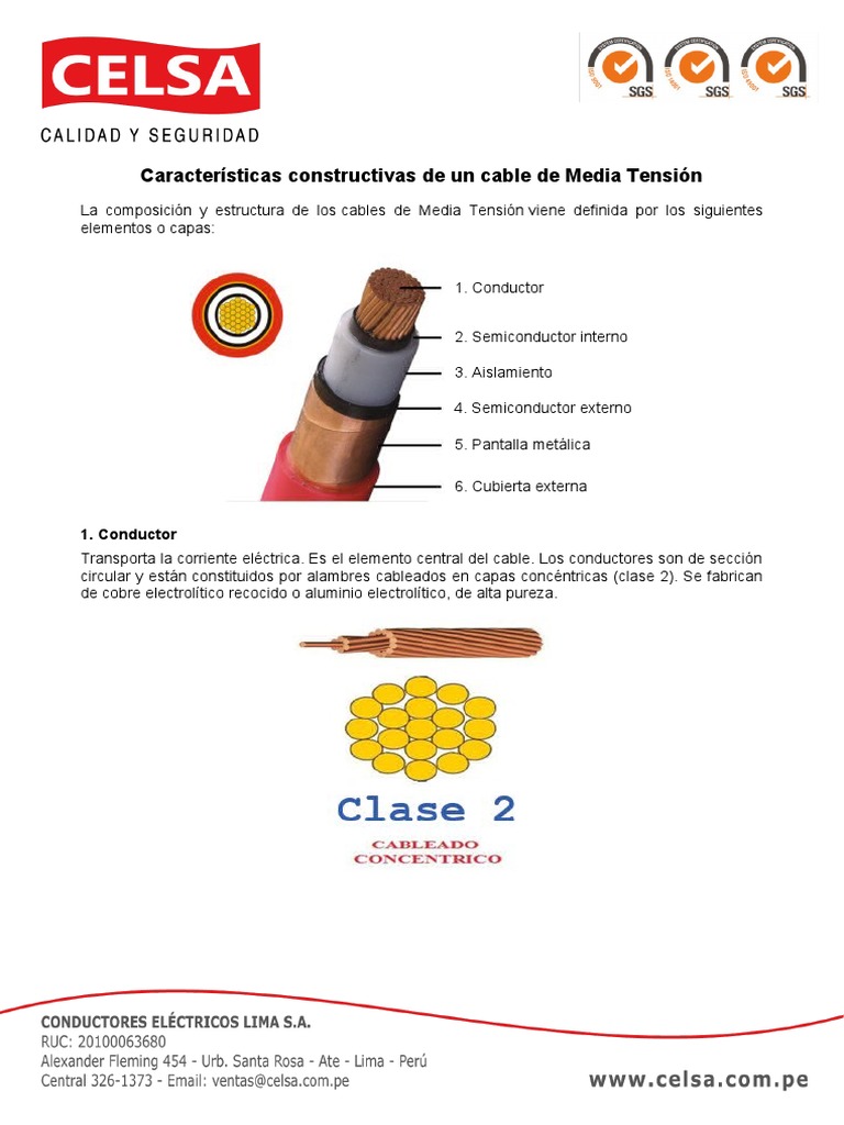 Estructura de Un Cable de MT | PDF | Aislador (Electricidad) | Cobre