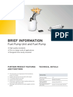 Brief Information: Fuel Pump Unit and Fuel Pump