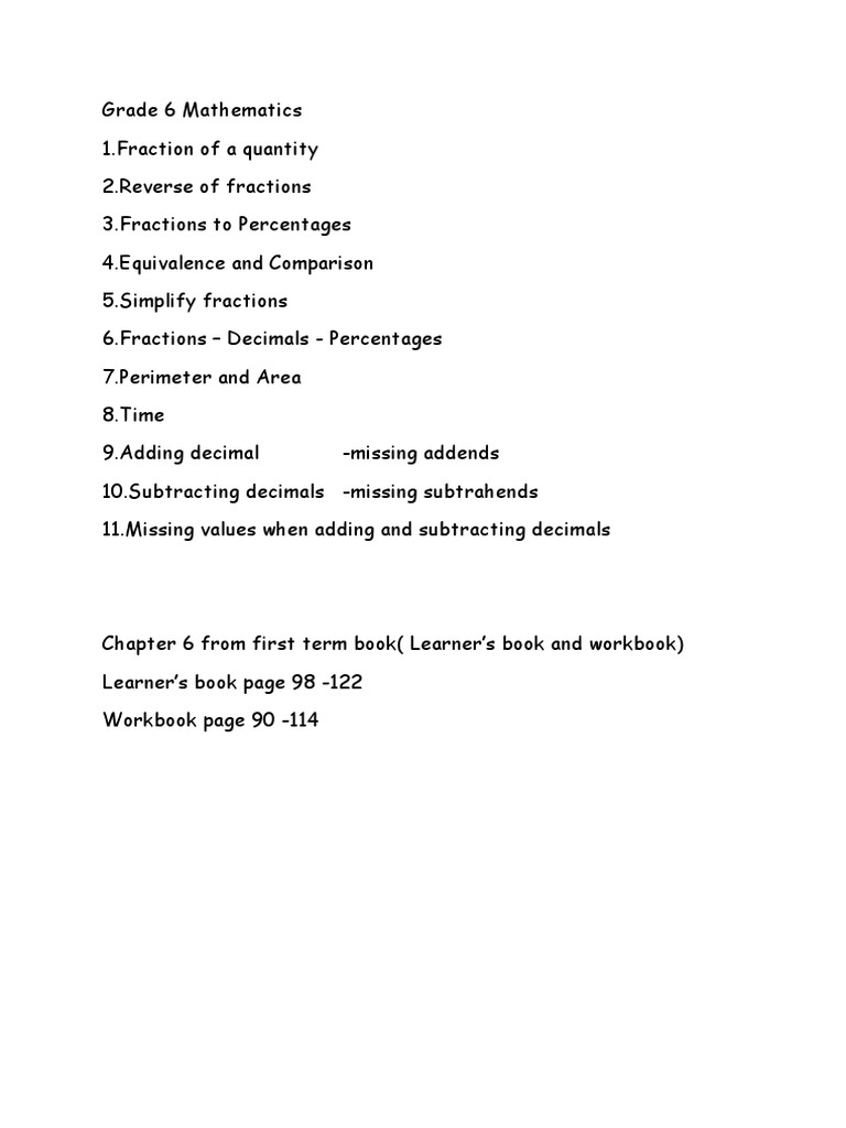 Grade 6 Mathematics PDF