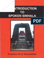 An Introduction To Spoken Sinhala - Professor W.S. Karunatillake
