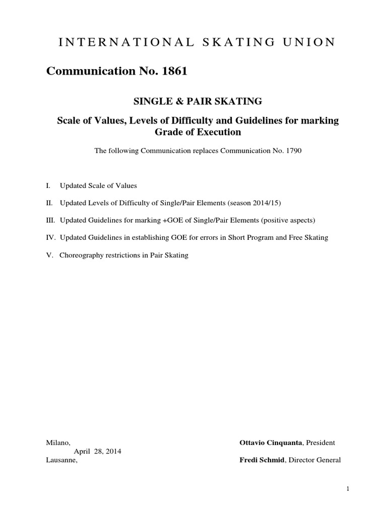 1861 Sandp Sov Levels of Difficulty Goe 2014 15 PDF Figure Skating