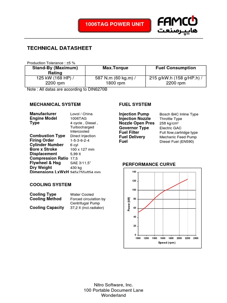 Lovol Diesel Engine 1006tag Catalog | PDF | Diesel Engine | Vehicle ...