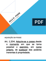 Reais Aula 4 - Posse - Aquisição e Perda