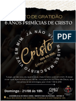 Cartaz Culto de Igreja Domingo Moderno Azul Branco