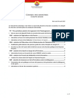 Communiqué - Conseil Des Ministres Du 10 Août