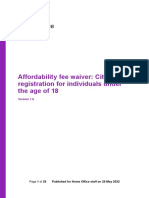 Affordability Fee Waiver: Citizenship Registration For Individuals Under The Age of 18