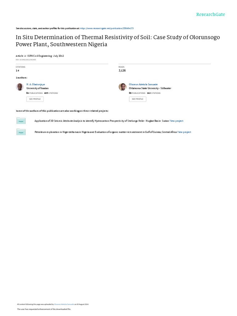 Soil Thermal Resistivity Paper | PDF | Porosity | Soil