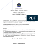 Certidão de distribuição TRF2 sem processos contra CPF