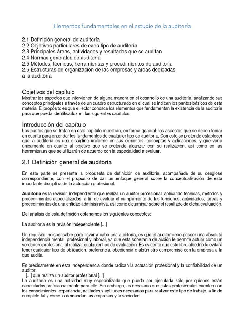 Elementos Clave de la Auditoría | PDF | Auditoría | Contralor