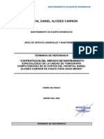 Términos de Referencia para La Contratación de Servicio de Mantenimiento de Equipo Tomógrafo de 64 Cortes Marca HITACHI Modelo SCENARIA