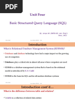 Unit Four: Basic Structured Query Language (SQL)