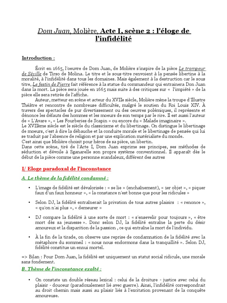 Dom Juan Acte 1 Scene 2 Dom Juan - Acte I, Scène 2 | PDF | Molière | Science