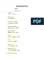 Placement Test: Part I - Vocabulary