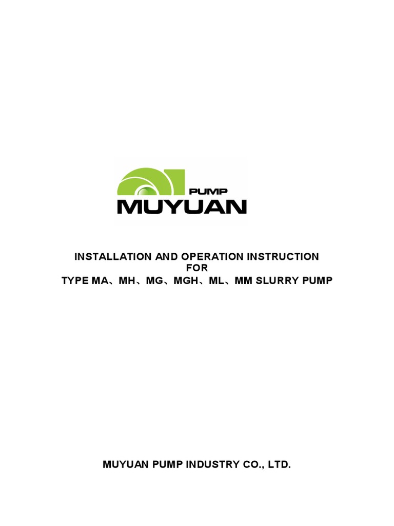 Slurry Pump Installation Guide | PDF | Pump | Bearing (Mechanical)