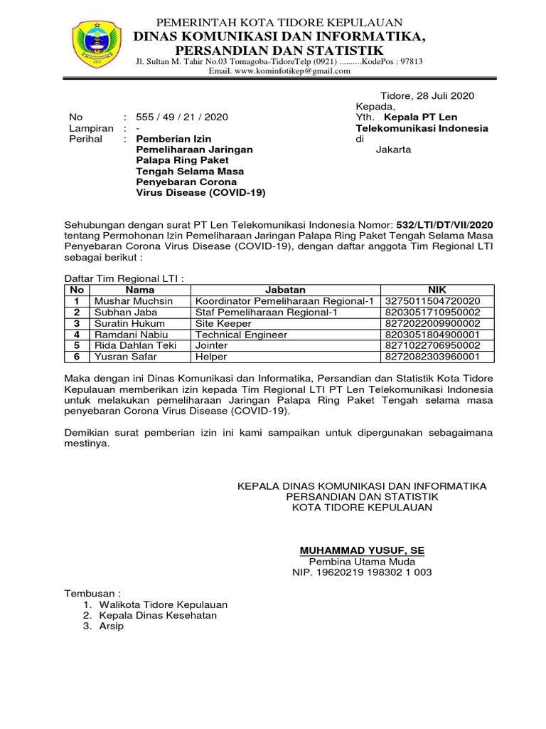 Surat Pemberian Izin | PDF