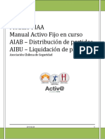 Módulo FIAA Manual Activo Fijo en Curso AIAB Distribución de Partidas AIBU Liquidación de Partidas Asociación Chilena de Seguridad