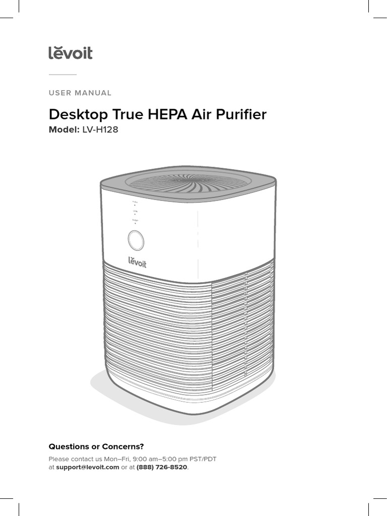 Desktop True HEPA Air Purifier Model LVH128 PDF