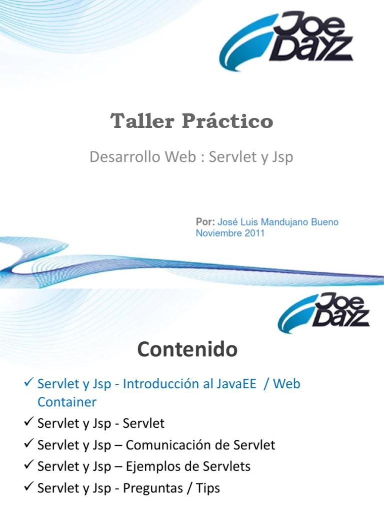 Taller de Servlet y JSP en JavaEE | PDF | Informática | Ingeniería de ...