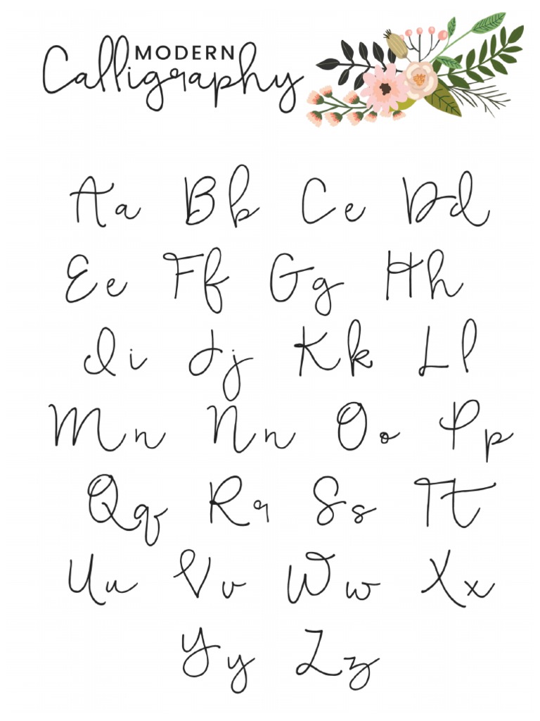 Free Printable Modern Calligraphy Alphabet | PDF