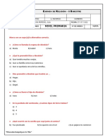 EXAMEN DE RELIGION 2 GRADO PRIMARIA II Bim