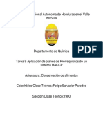 Tarea 9 Aplicación de Planes de Prerrequisitos de Un Sistema HACCP