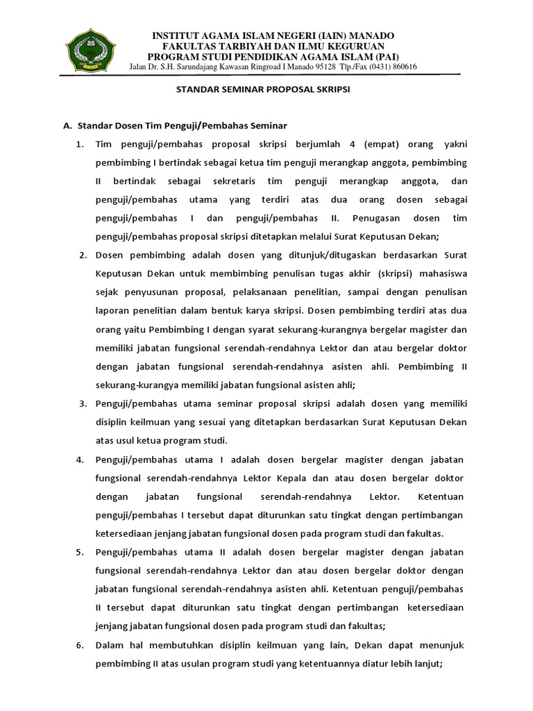 Standar Seminar Proposal Skripsi Pdf