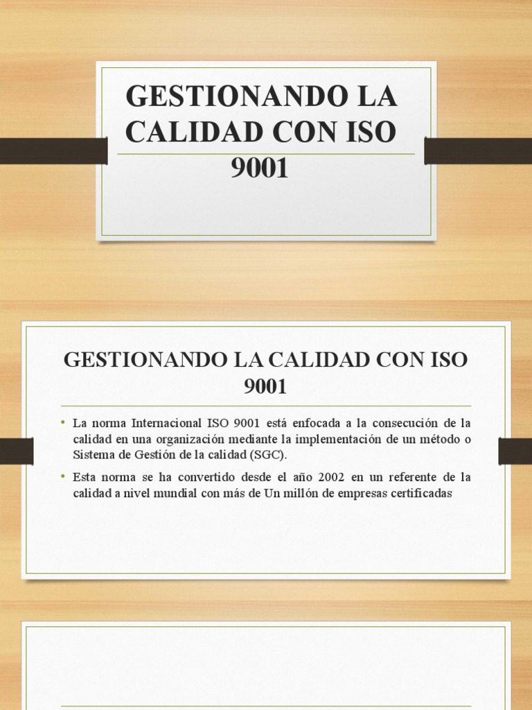 5 Gestionando La Calidad Con Iso 9001 | PDF | Iso 9000 | Calidad ...