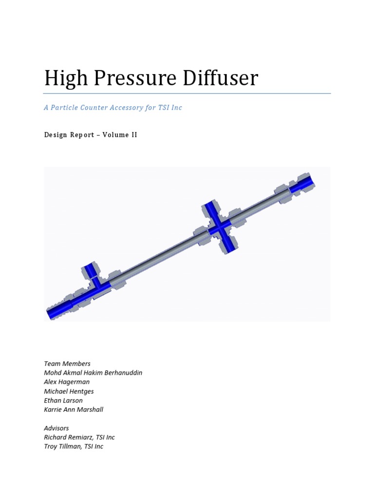 High Pressure Diffuser Design Report | PDF | Flow Measurement | Recycling