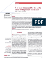 Point of Care Ultrasound For The Acute Abdomen in The Primary Health Care